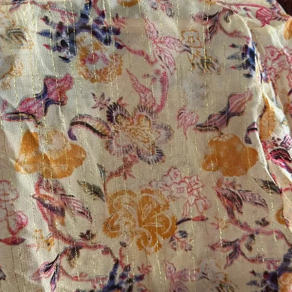 RAGA Button Up Metallic Sheer Blouse - Picture 5 of 7